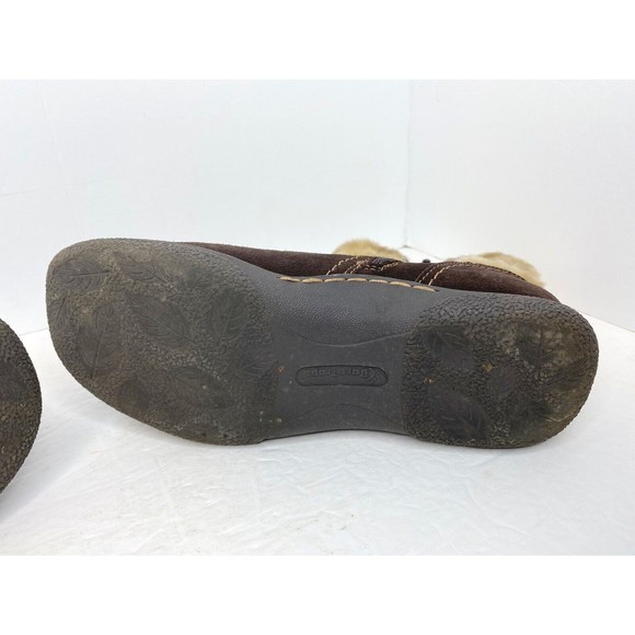 Bare Traps Lauree Boots 8M Brown Suede with Faux Fur Lining Zip Side - Picture 10 of 13